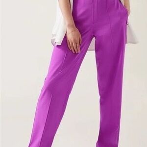 Athleta Straight-Leg High-Waist Pants in Bright Magenta